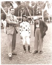 William Woodward, Jr., James Fitzsimmons and Eddie Arcaro c. 1955